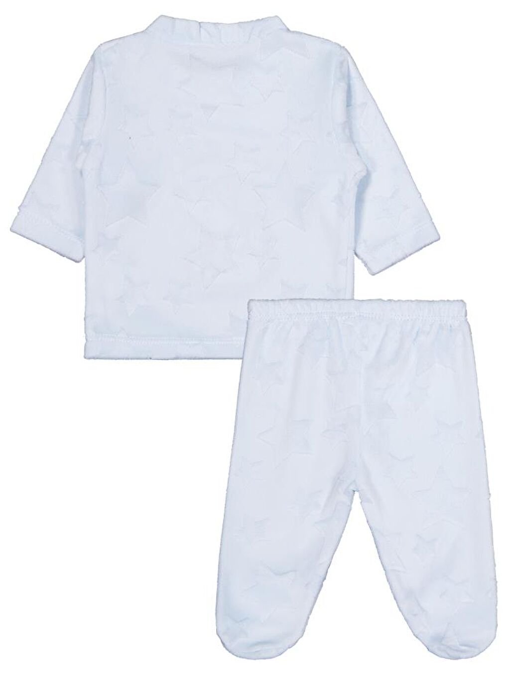 Yeşil Filli Nakış Patikli 2Li 1-6 Ay Pijama Takımı - Mavi 1-3 Ay-1