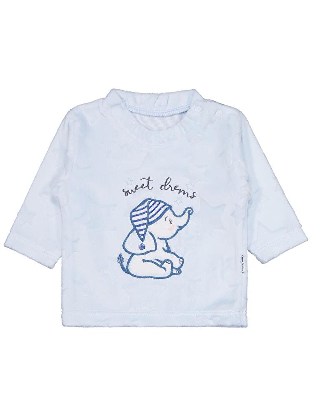 Yeşil Filli Nakış Patikli 2Li 1-6 Ay Pijama Takımı - Mavi 1-3 Ay-2