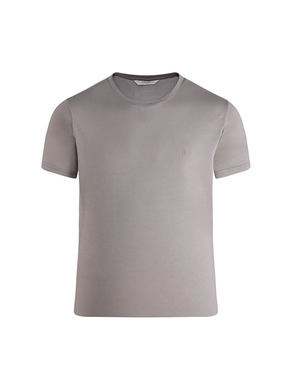 Gri Regular Fit Bisiklet Yaka Tişört