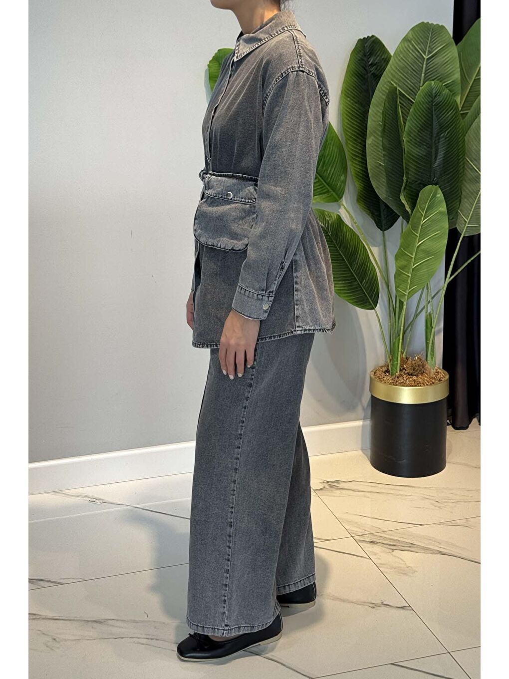 Pamuklu Denim Takım 7430 Antrasit-1