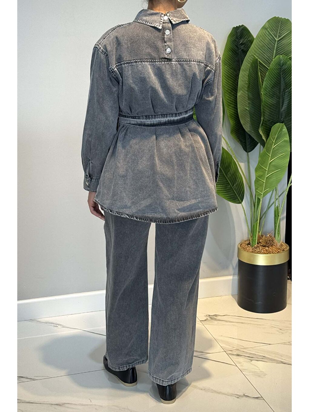 Pamuklu Denim Takım 7430 Antrasit-2