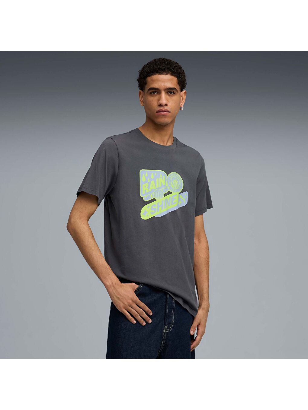 Gri Manchester CITY FtblCulture Erkek Tişört-4