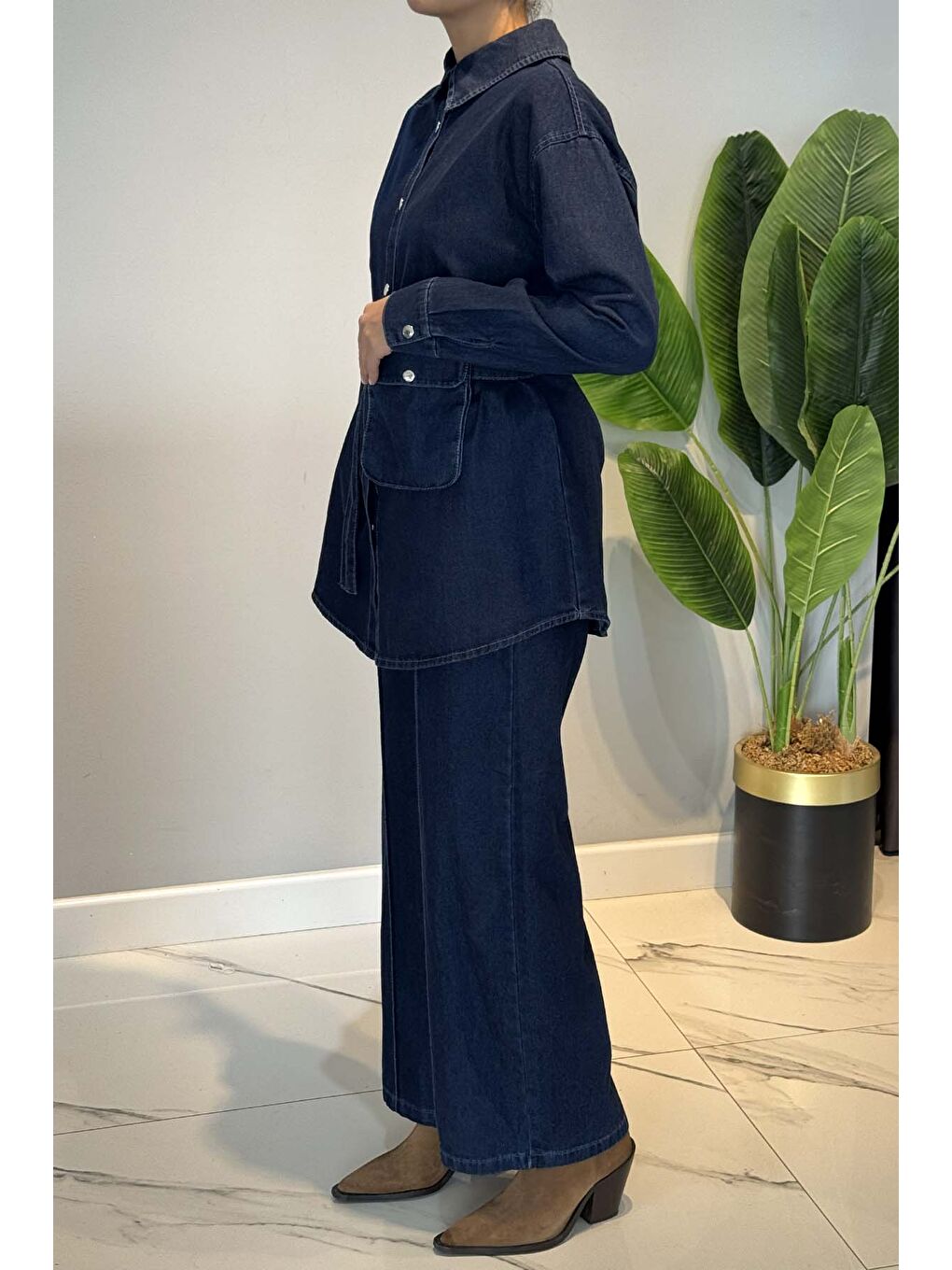 Pamuklu Denim Takım 7430 Mavi-1