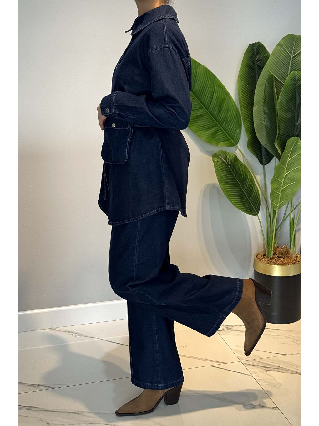 Pamuklu Denim Takım 7430 Mavi-3