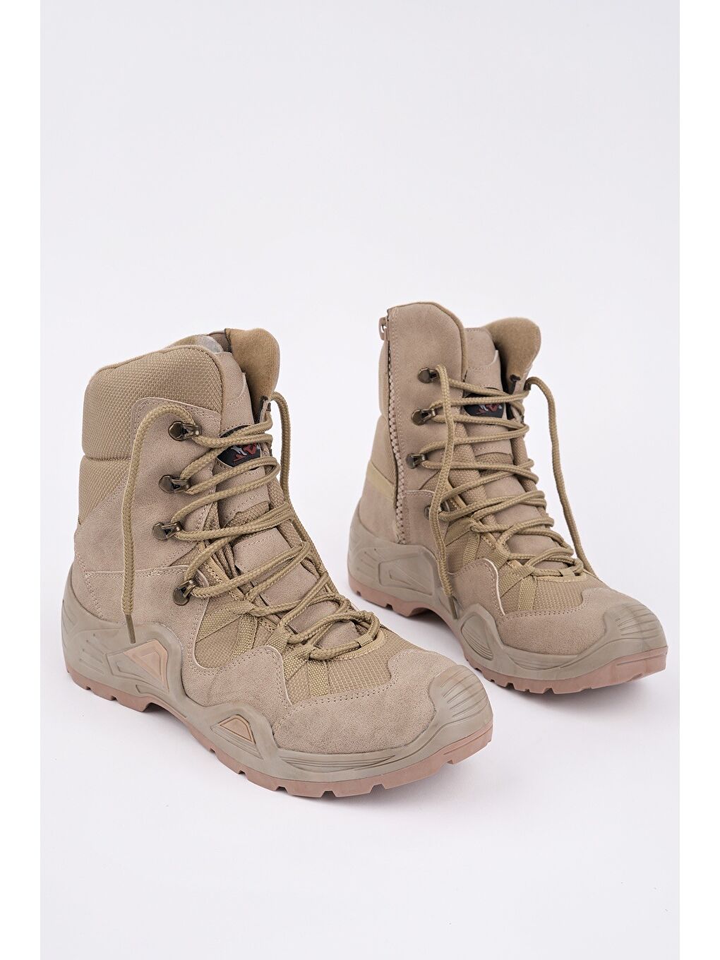 Bej RANGER Tactical Askeri Fermuarlı ve Bağcıklı Postal Çöl Botu-4