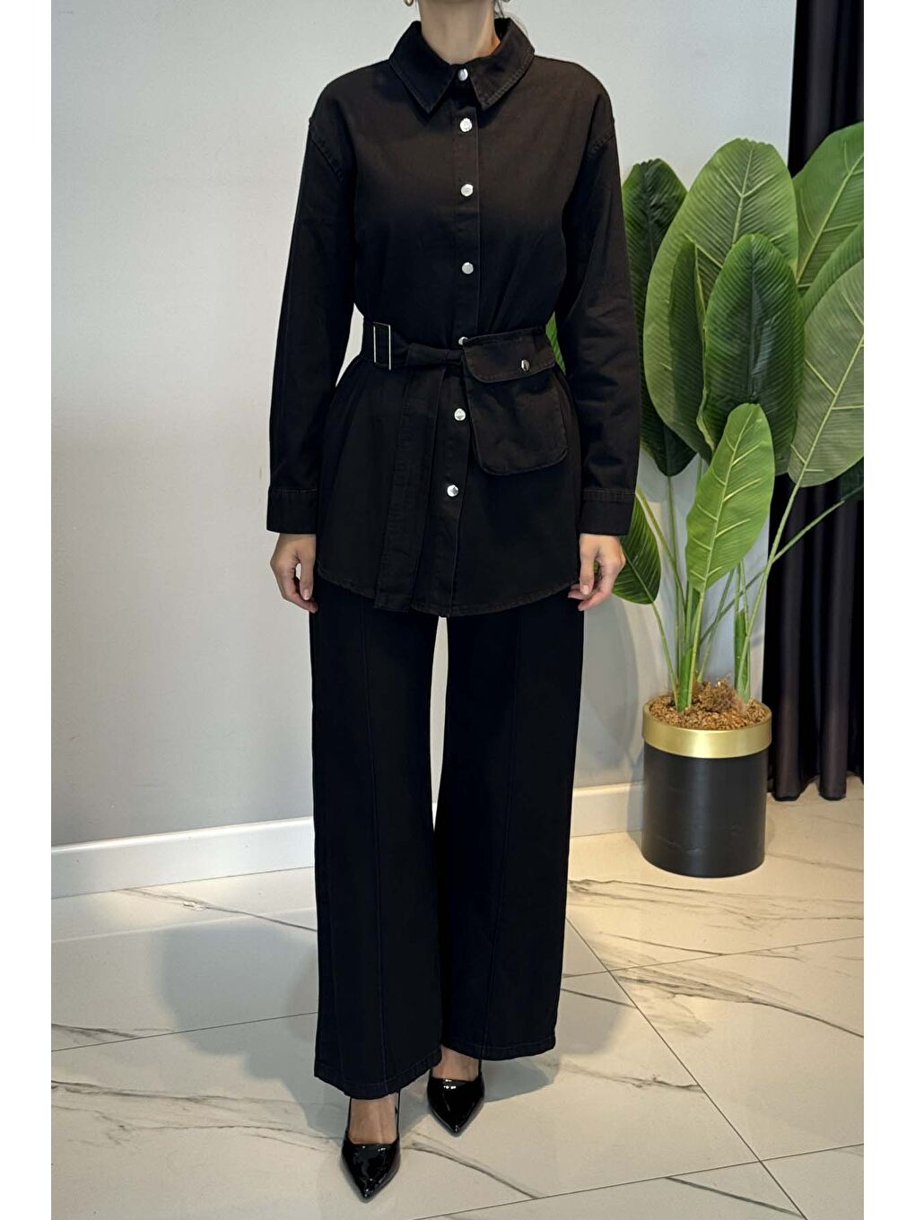 Pamuklu Denim Takım 7430 Siyah-3