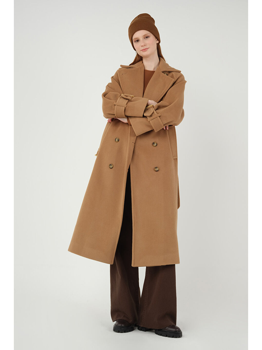 Kahverengi Uzun Kruvaze Kaban Camel-3