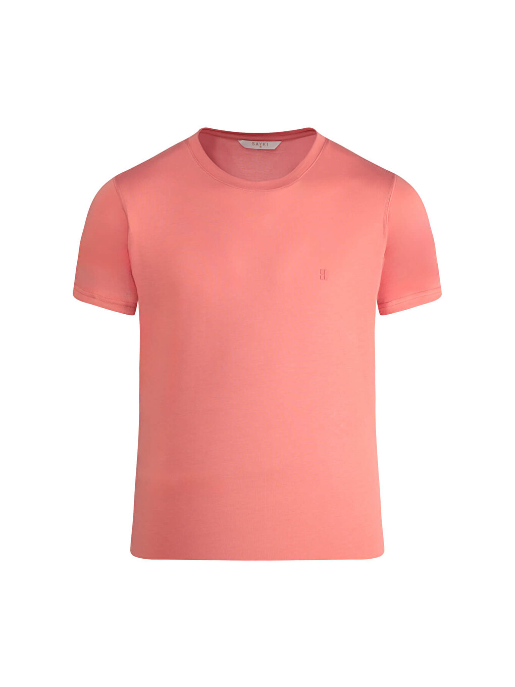 Pembe Regular Fit Bisiklet Yaka Tişört