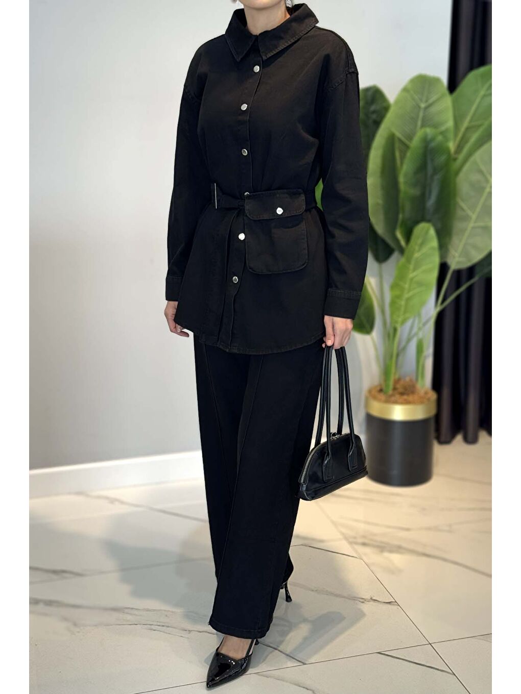 Pamuklu Denim Takım 7430 Siyah-4