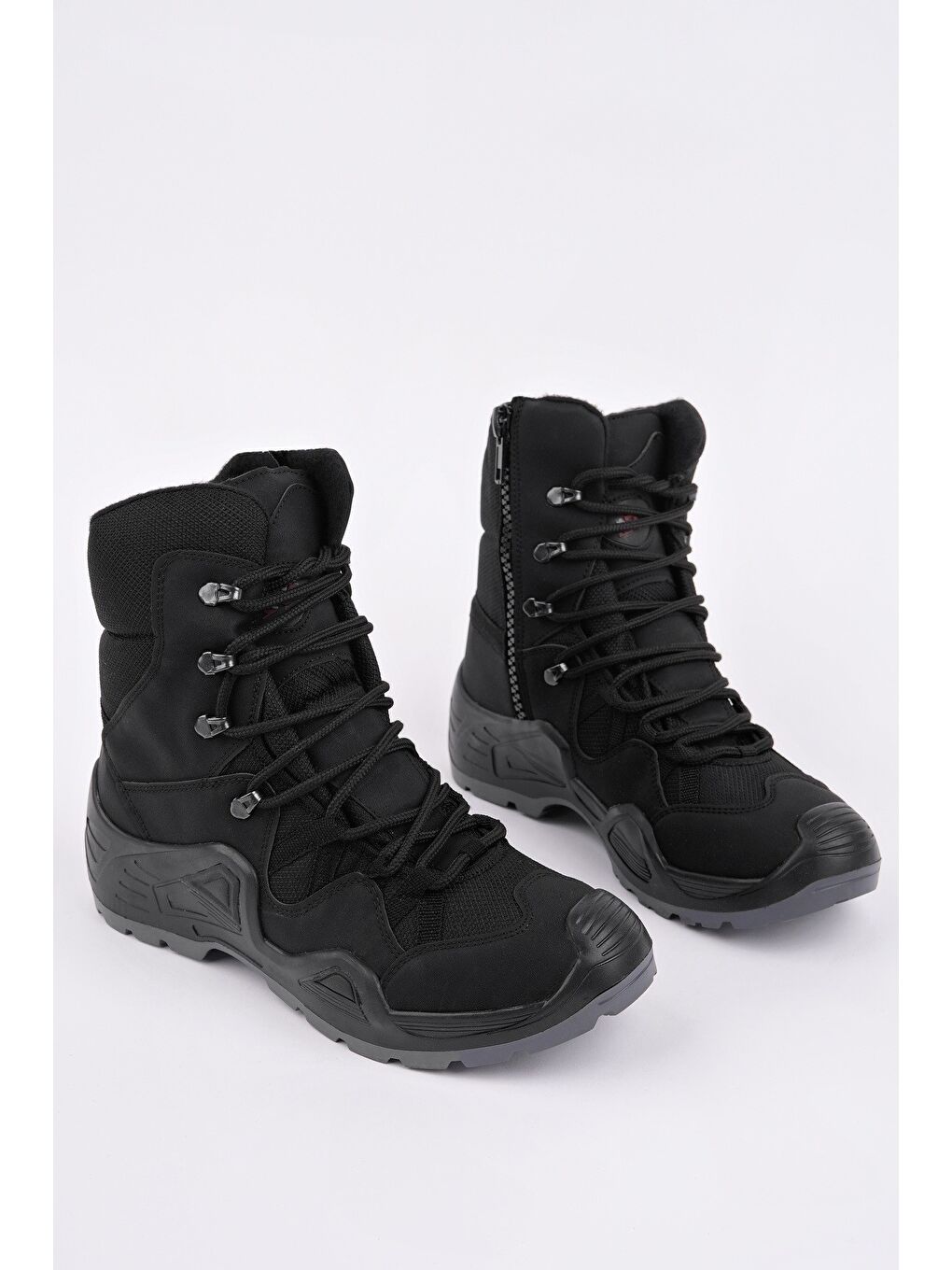 Siyah RANGER Tactical Askeri Fermuarlı ve Bağcıklı Postal Çöl Botu-5