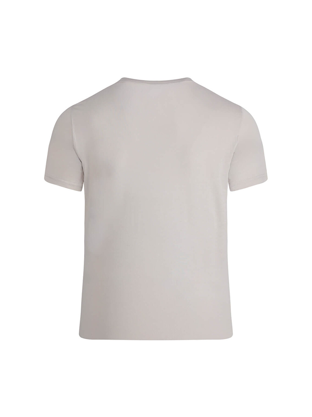 Ekru Regular Fit Bisiklet Yaka Tişört-2