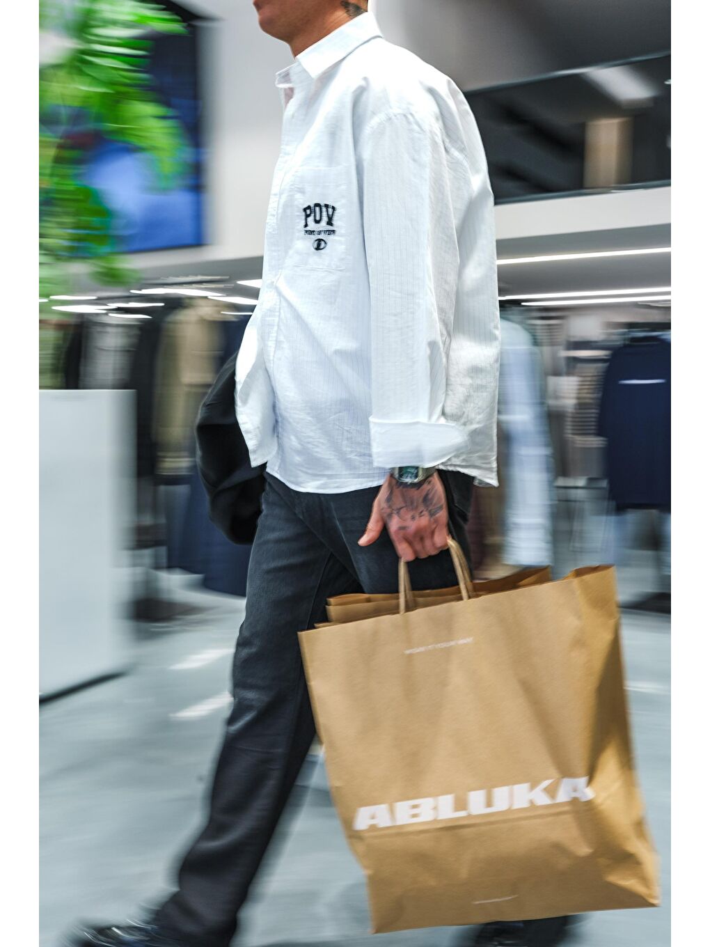 Erkek Uzun Kollu Nakış İşlemeli Oversize Gömlek Beyaz-1