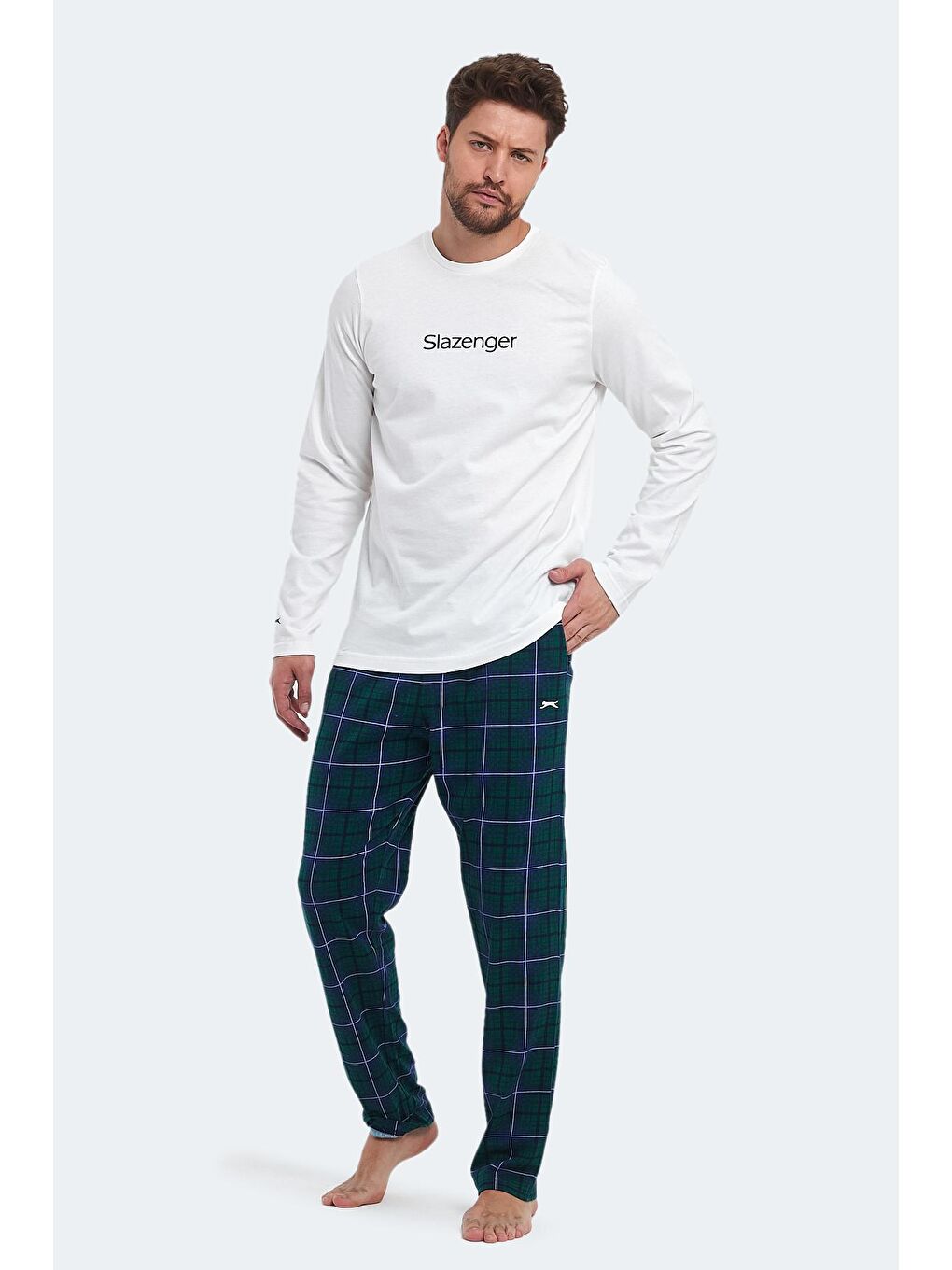 SLAZENGER Beyaz PATRICK IN Erkek Pijama Takım Beyaz