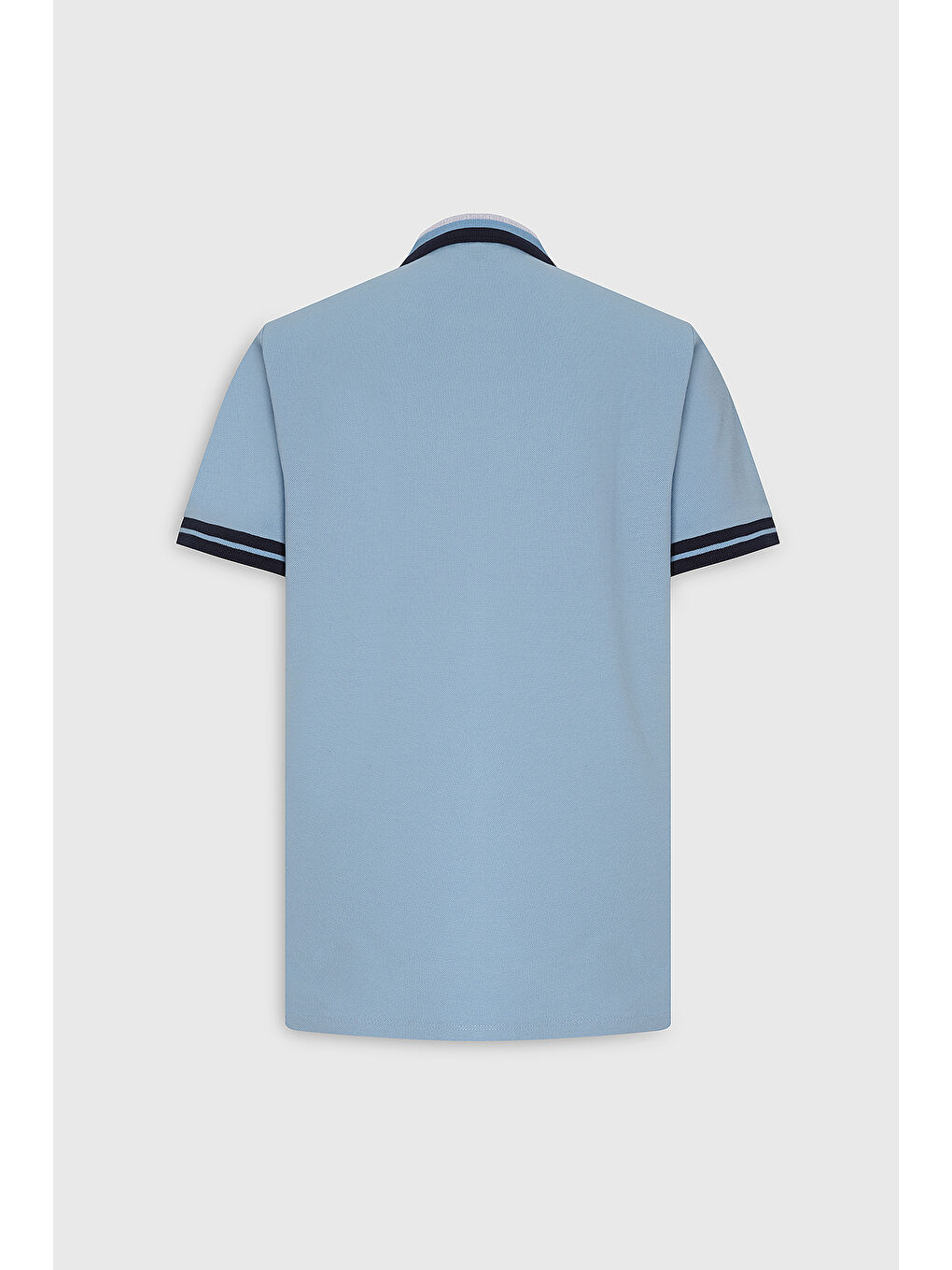 Erkek Açık Mavi Slim Fit Dar Kesim %100 Pamuk Polo Yaka Tişört-8