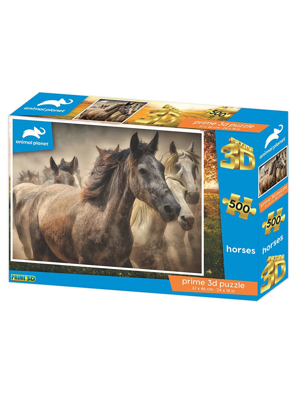 Prime 3D Renksiz Atlar 500 Parça Yetişkin Puzzle 10481