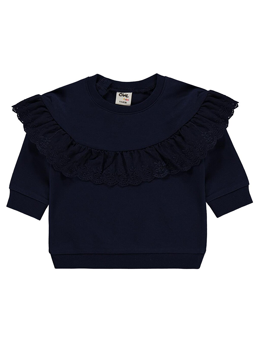 Baby Fırfırlı Basic 6-18 Ay Sweatshirt - Lacivert