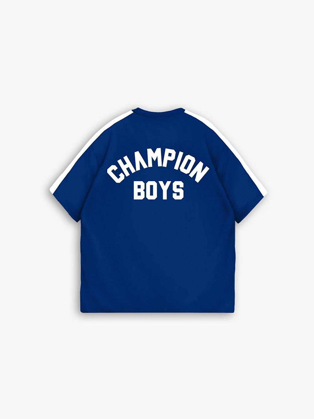 ablukaonline Erkek Oversize 'Champion Boys' Baskılı T-Shirt Mavi - 1