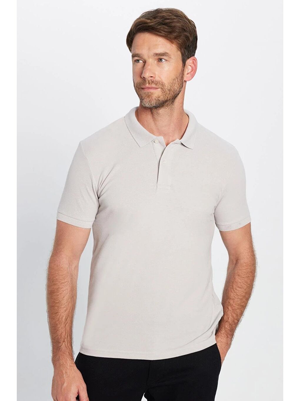 Karışık Erkek 3'Lü Paket Koyu Mavi-Mavi-Gri Slim Fit Dar Kesim Pamuklu Düz Pike Polo Yaka Tişört-3