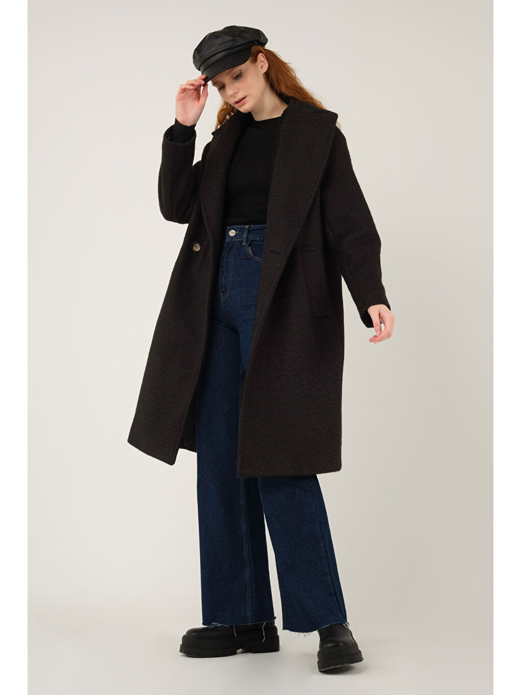 İki Düğmeli Kaban Siyah-2