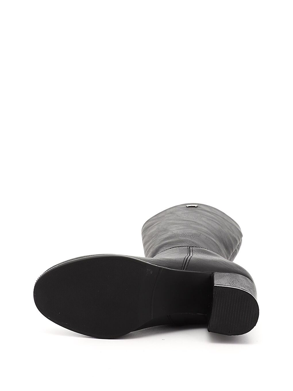 Mor Kadın ZÜMRÜT-SİYAH Yuvarlak Burun Fermuarlı Kalın Topuklu Çizme-3