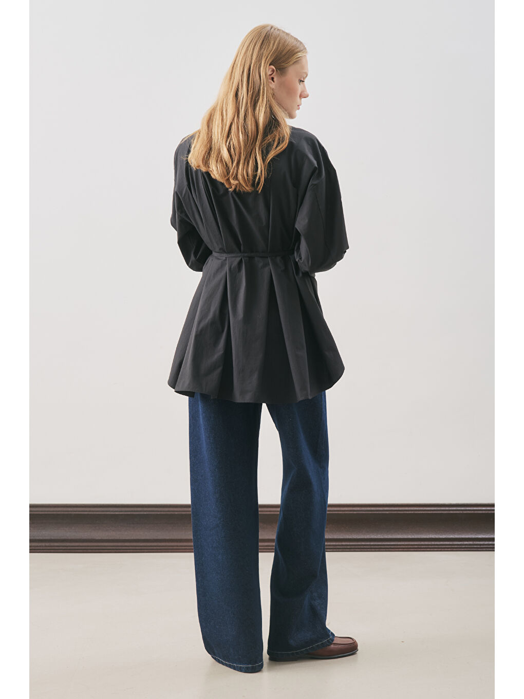 Parçalı Tasarım Gömlek Siyah-5