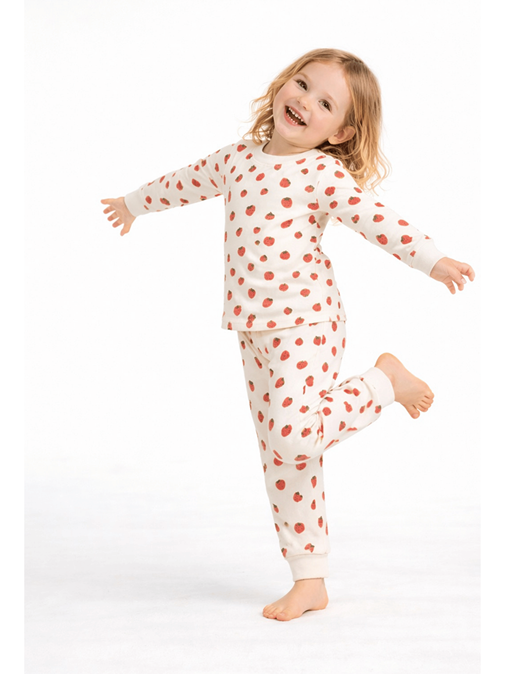 Lila Bisiklet Yaka Uzun Kollu Kız Bebek Pijama Takımı-2