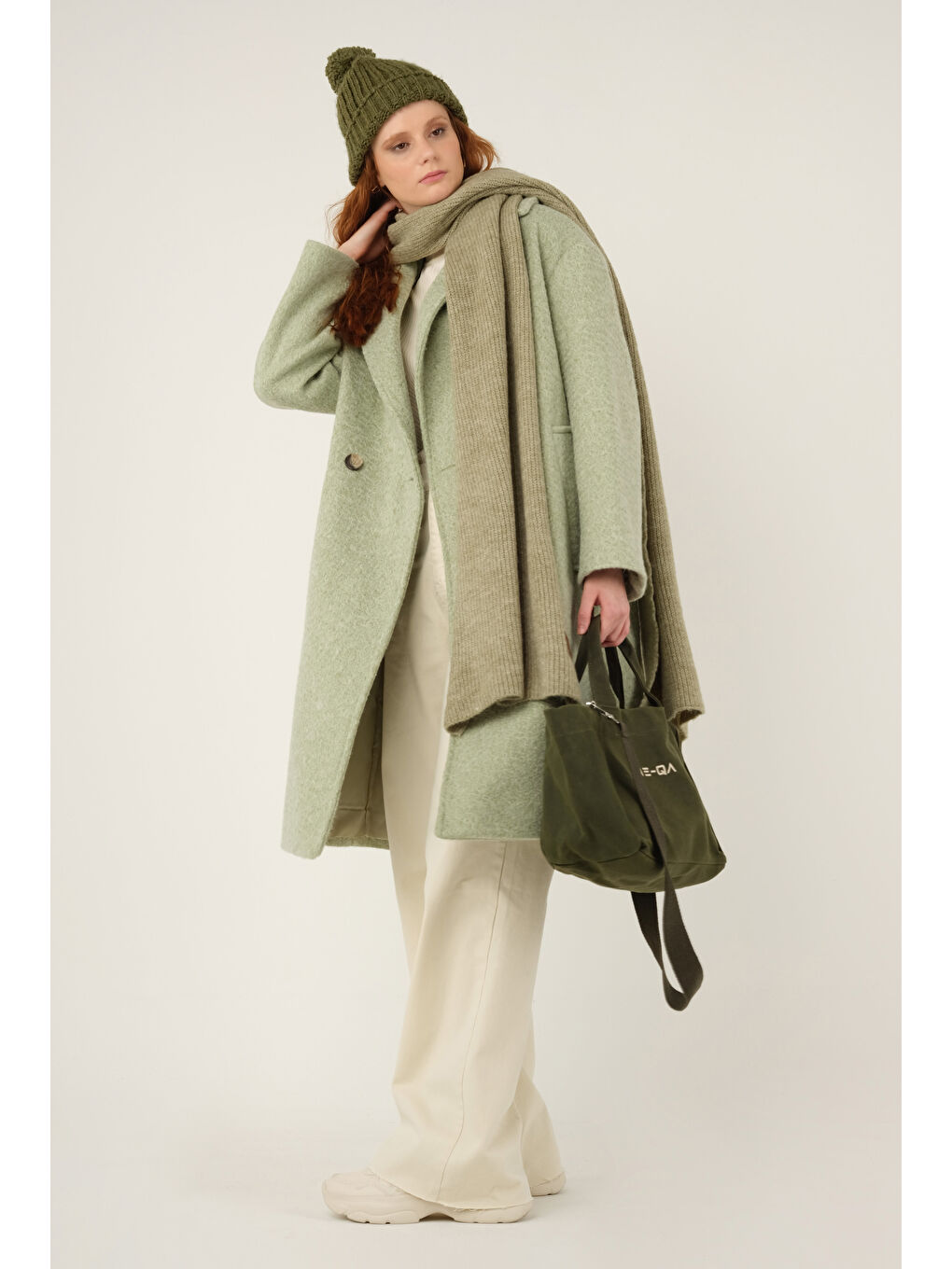 İki Düğmeli Kaban Yeşil-1