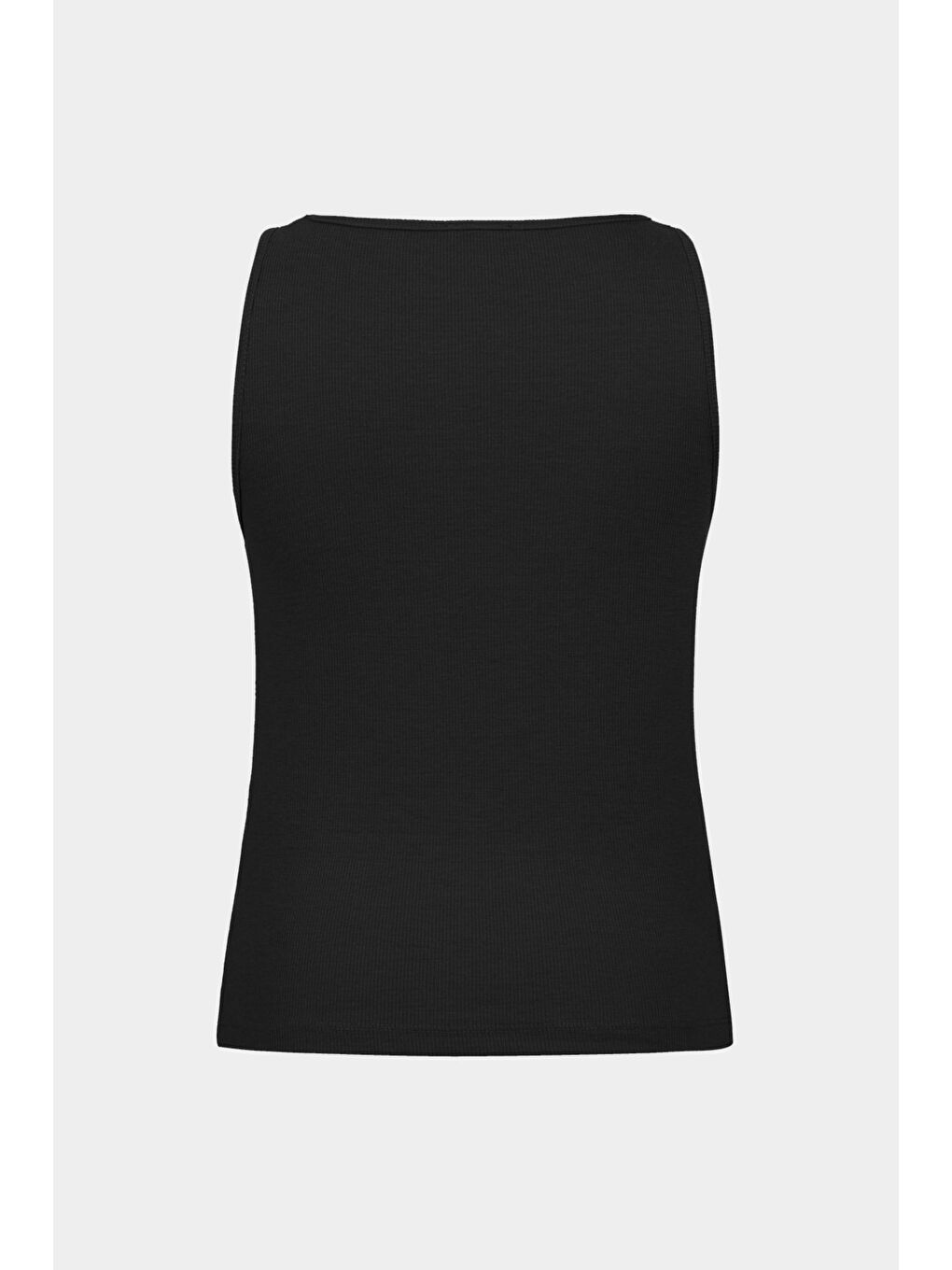 Siyah Kadın Kare Yaka Ince Askılı Bluz-1