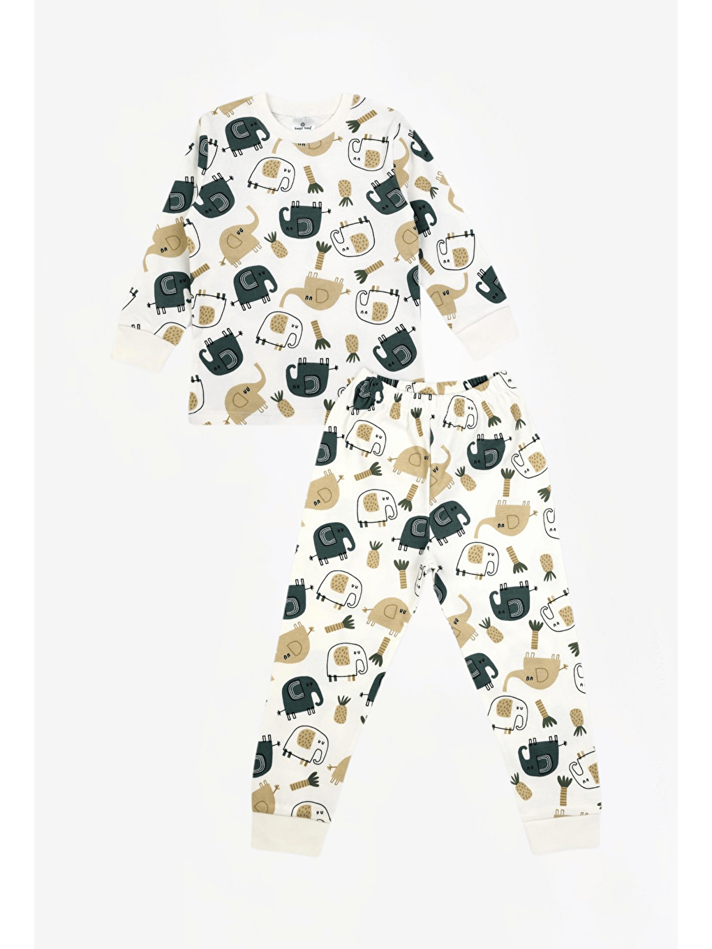 Lila Bisiklet Yaka Uzun Kollu Erkek Bebek Pijama Takımı-1