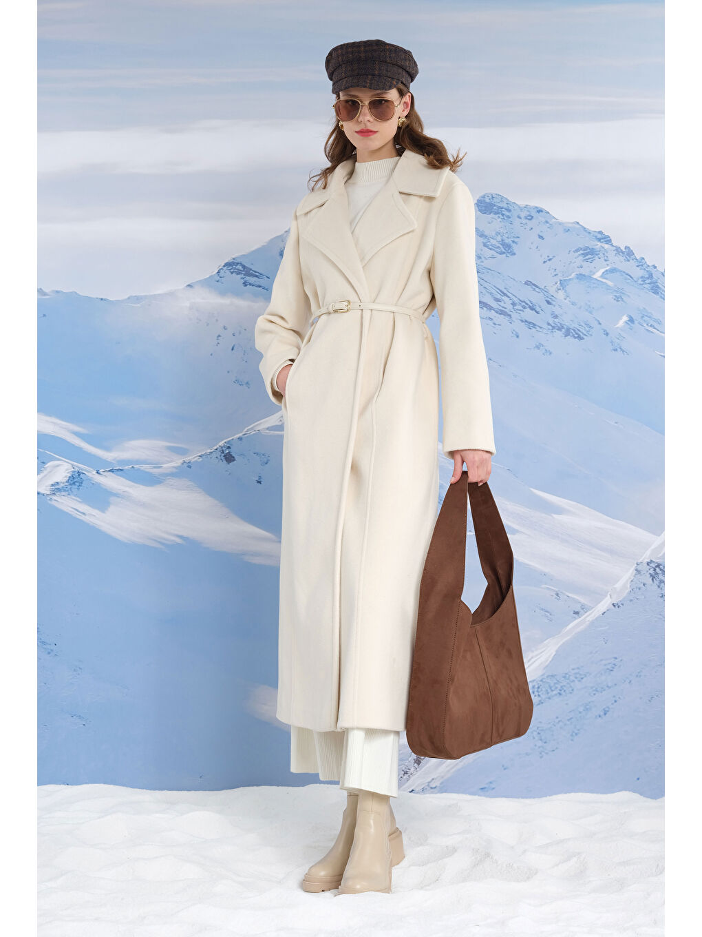 Uzun Takma Kol Kaban Ekru-3