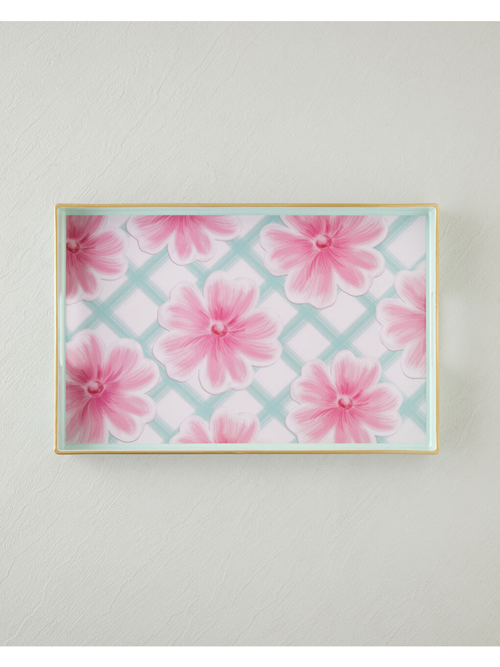 Renksiz Bright Floral PP Tepsi 40x26 cm Renkli