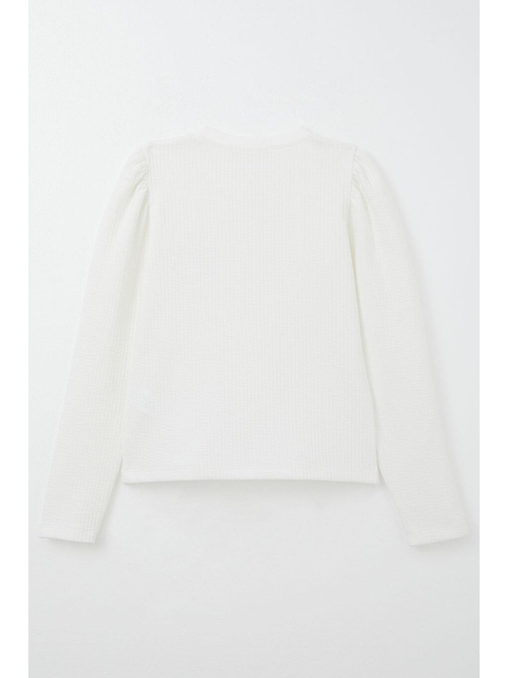 Kız Çocuk Uzun Kollu Tişört Taşlı Gül Armalı Ekru (9-14 Yaş)-1