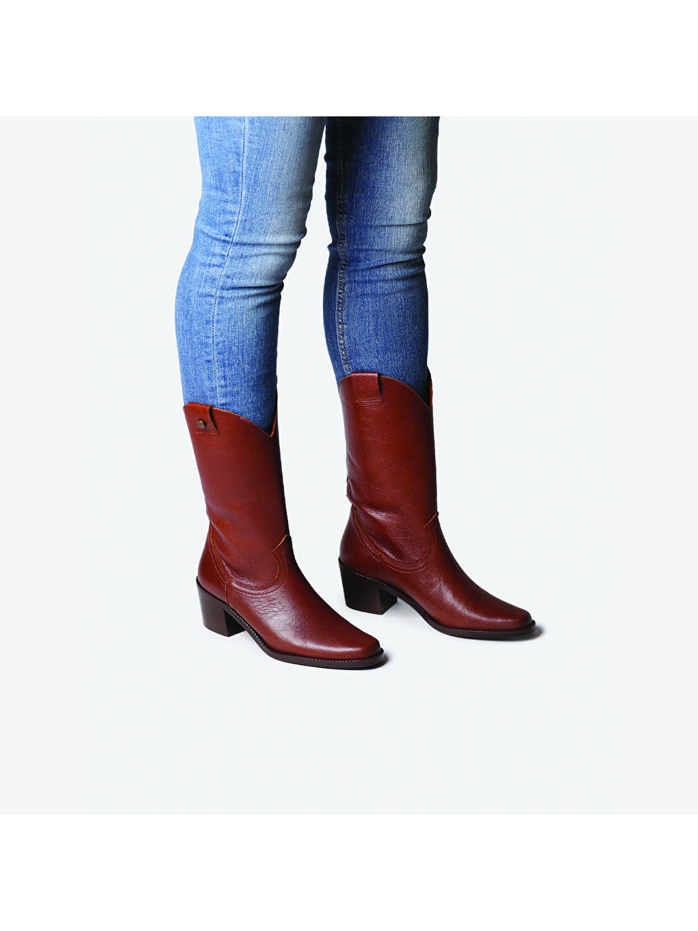 Kahverengi Kadın Taba Rengi Kovboy Bot-3