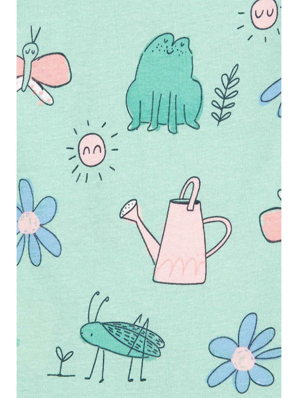 Karışık Küçük Kız Çocuk Pijama Set 4'lü Paket-2