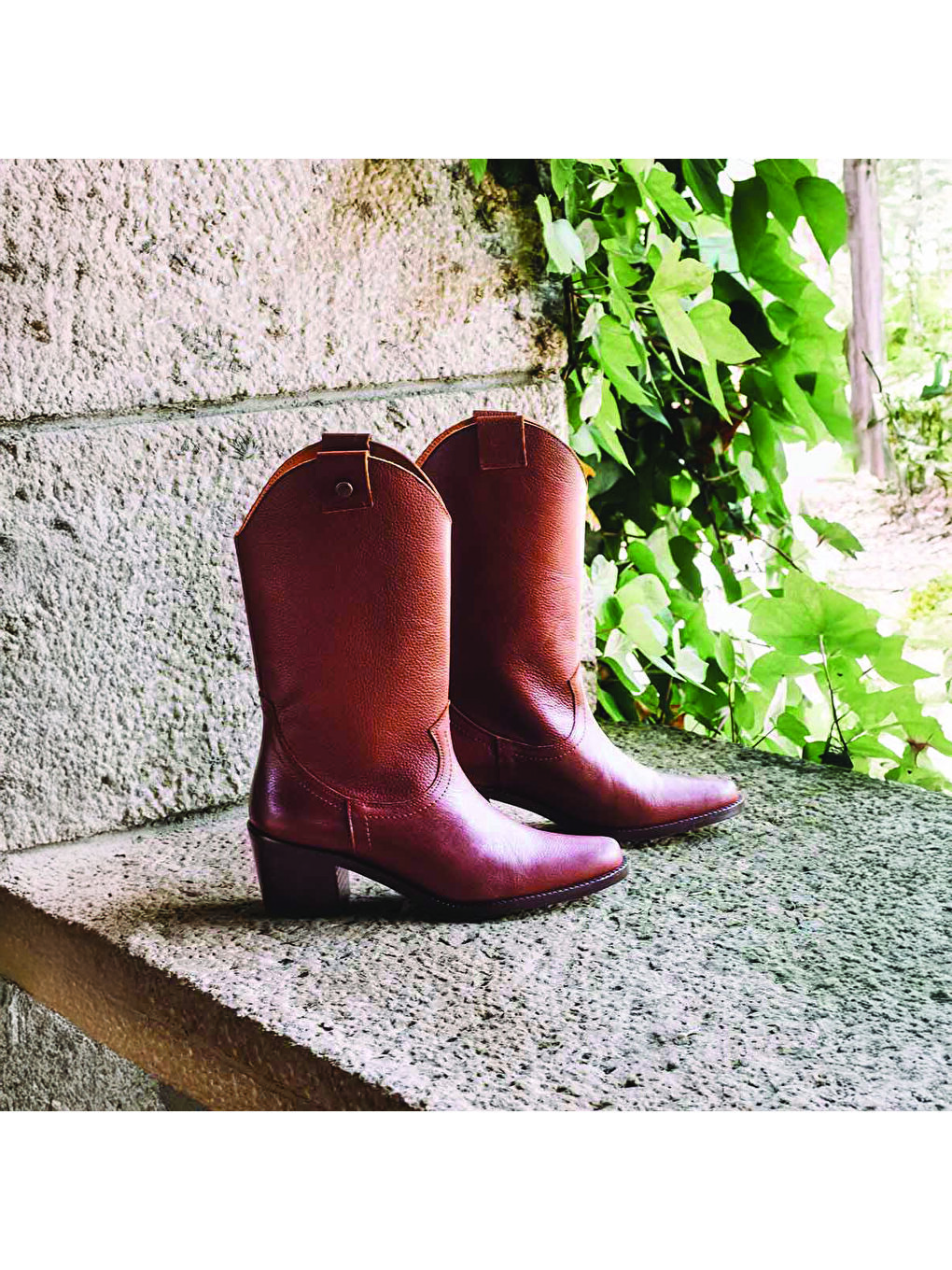 Kahverengi Kadın Taba Rengi Kovboy Bot-4