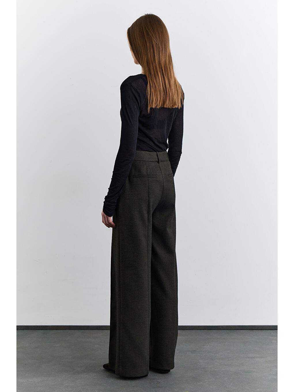 Klasik Pileli Kumaş Pantolon Haki-2