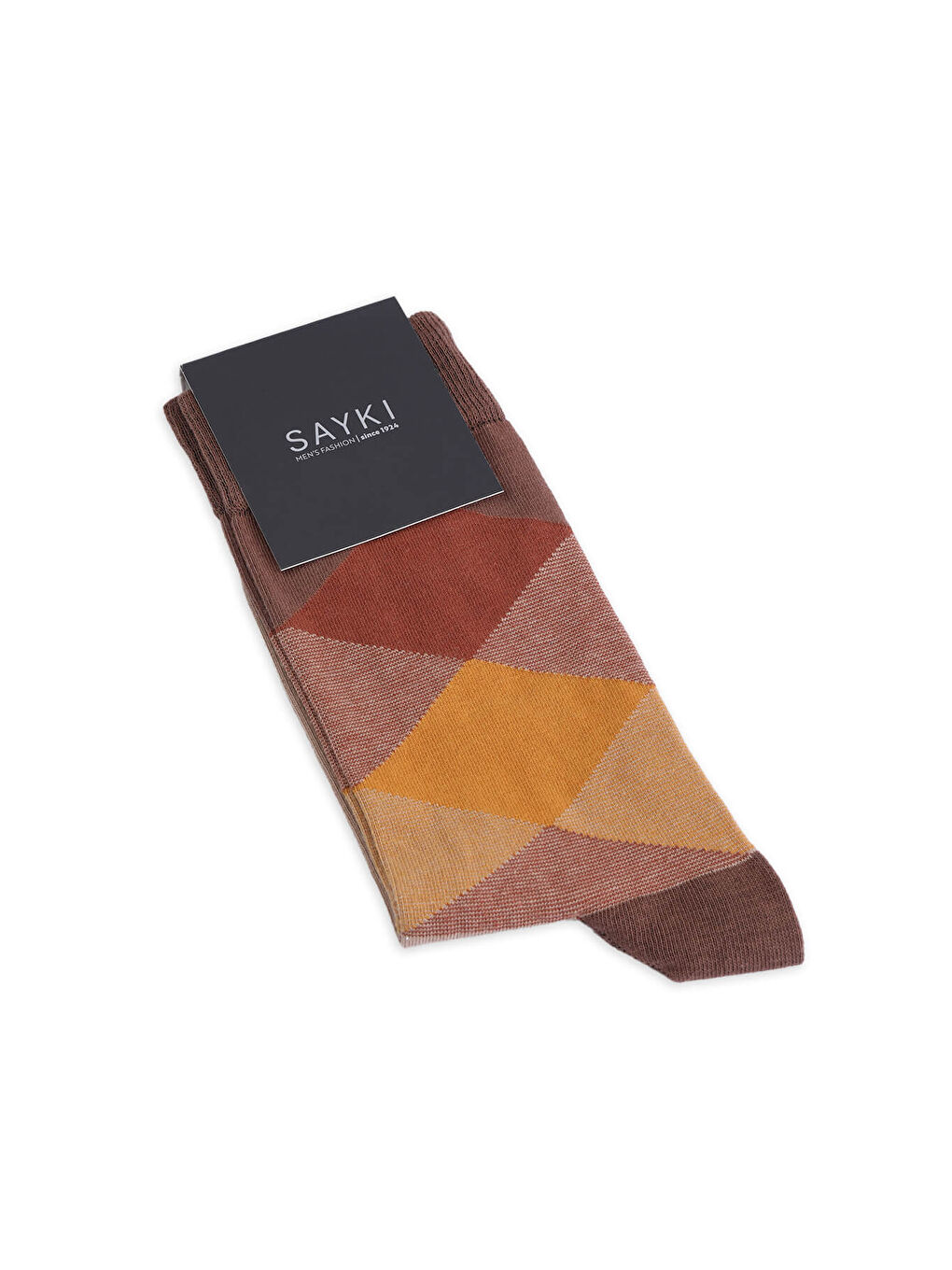 Kahverengi Desenli Pamuklu Soket Çorap