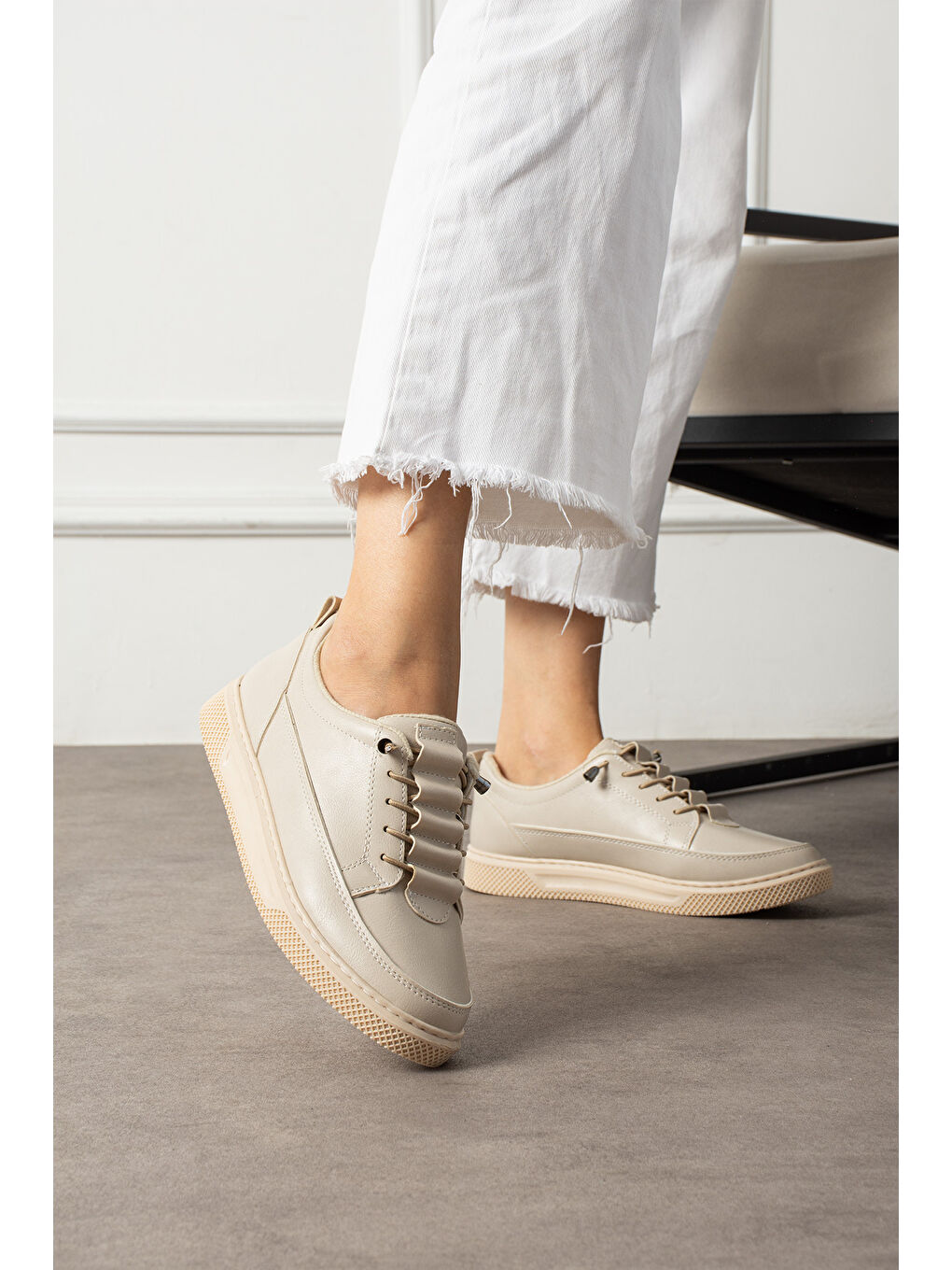 Bej Kadın Günlük Casual Ayakkabı-2