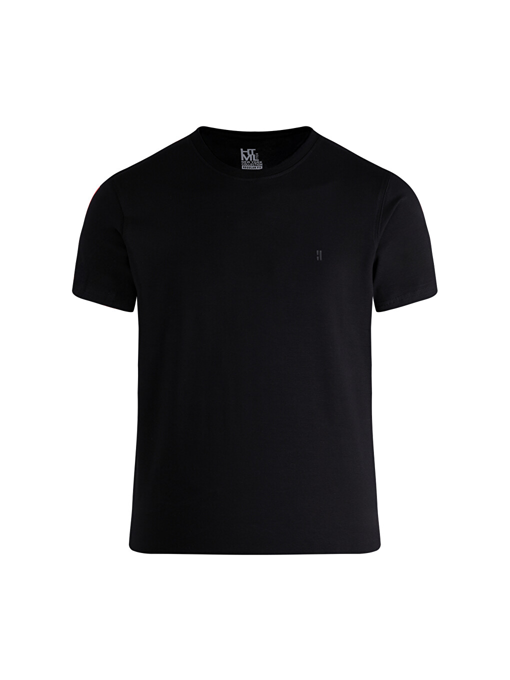 Siyah Regular Fit Bisiklet Yaka Pamuklu Tişört
