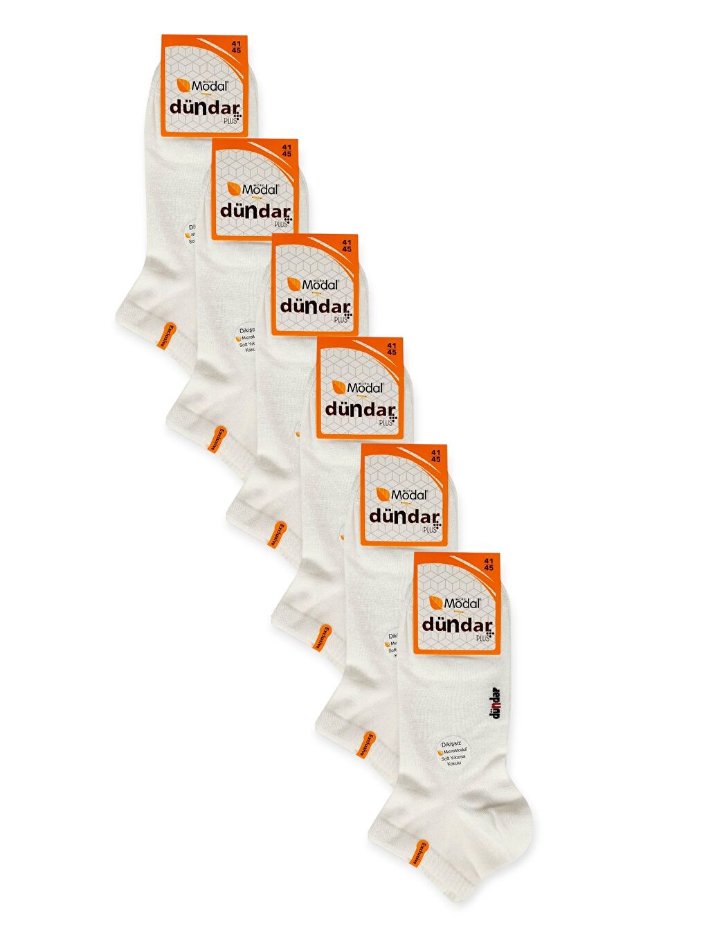 Erkek Modal Beyaz Patik Çorap 6'lı