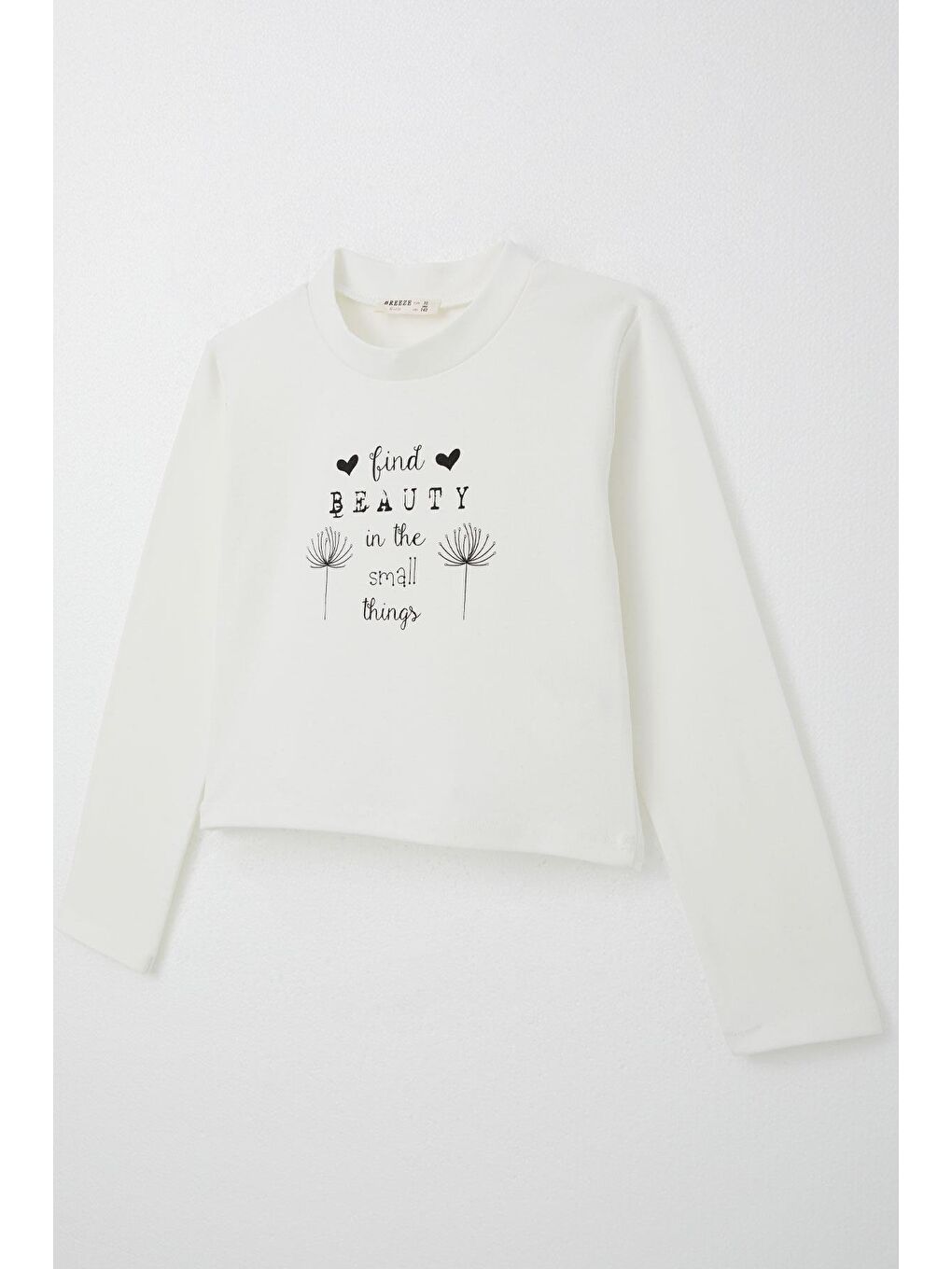 Kız Çocuk Uzun Kollu Tişört Kemer Boy Yazı Baskılı Ekru (9-14 Yaş)-2