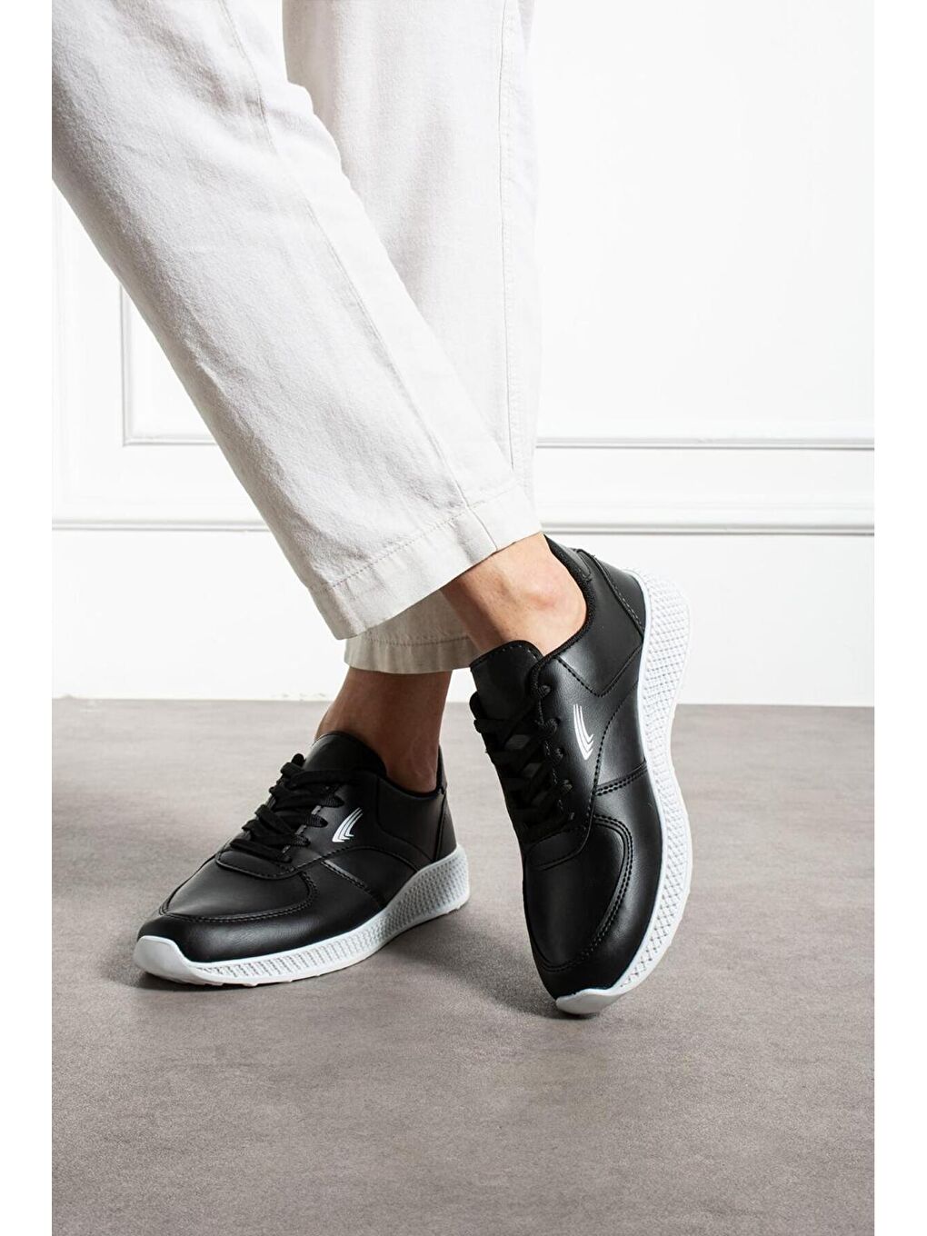 Siyah Erkek Sneaker Günlük Rahat Ayakkabı-1