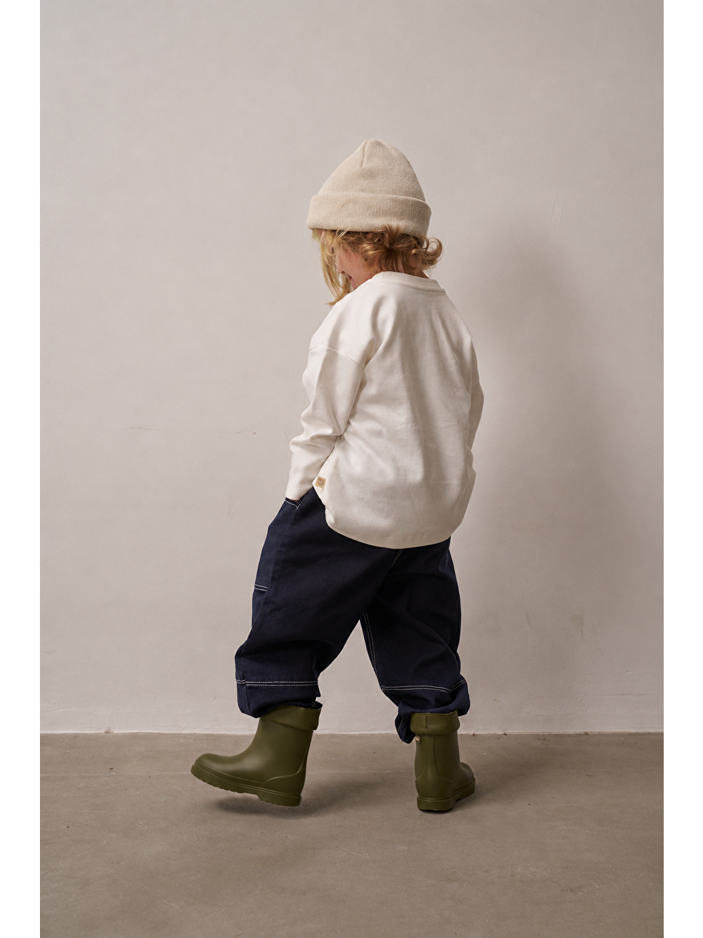 Lacivert Siyah Cep Detaylı Unisex Jean Pantolon-2