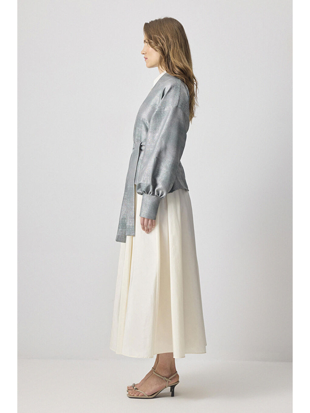 Yeşil Desenli Saten Ceket-3