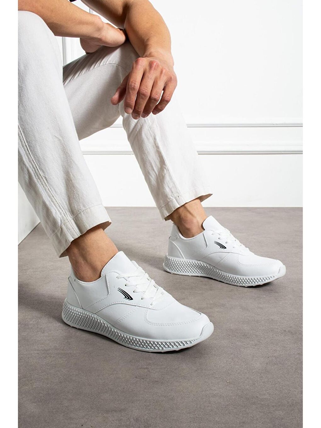 Beyaz Erkek Sneaker Günlük Rahat Ayakkabı