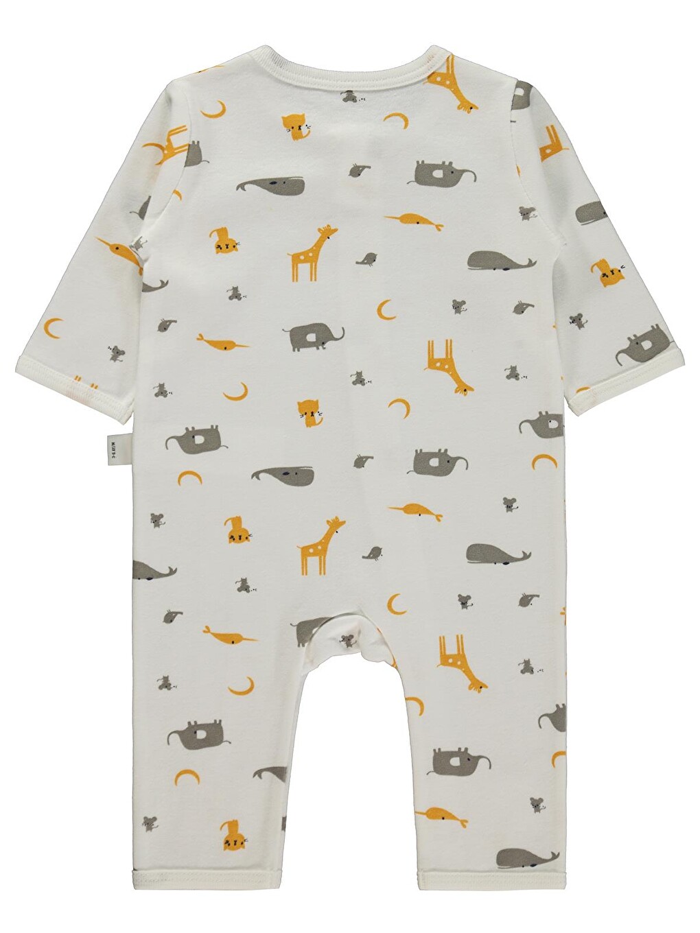 Baby Hayvan Baskılı 3-12 Ay Tulum - Ekru-1