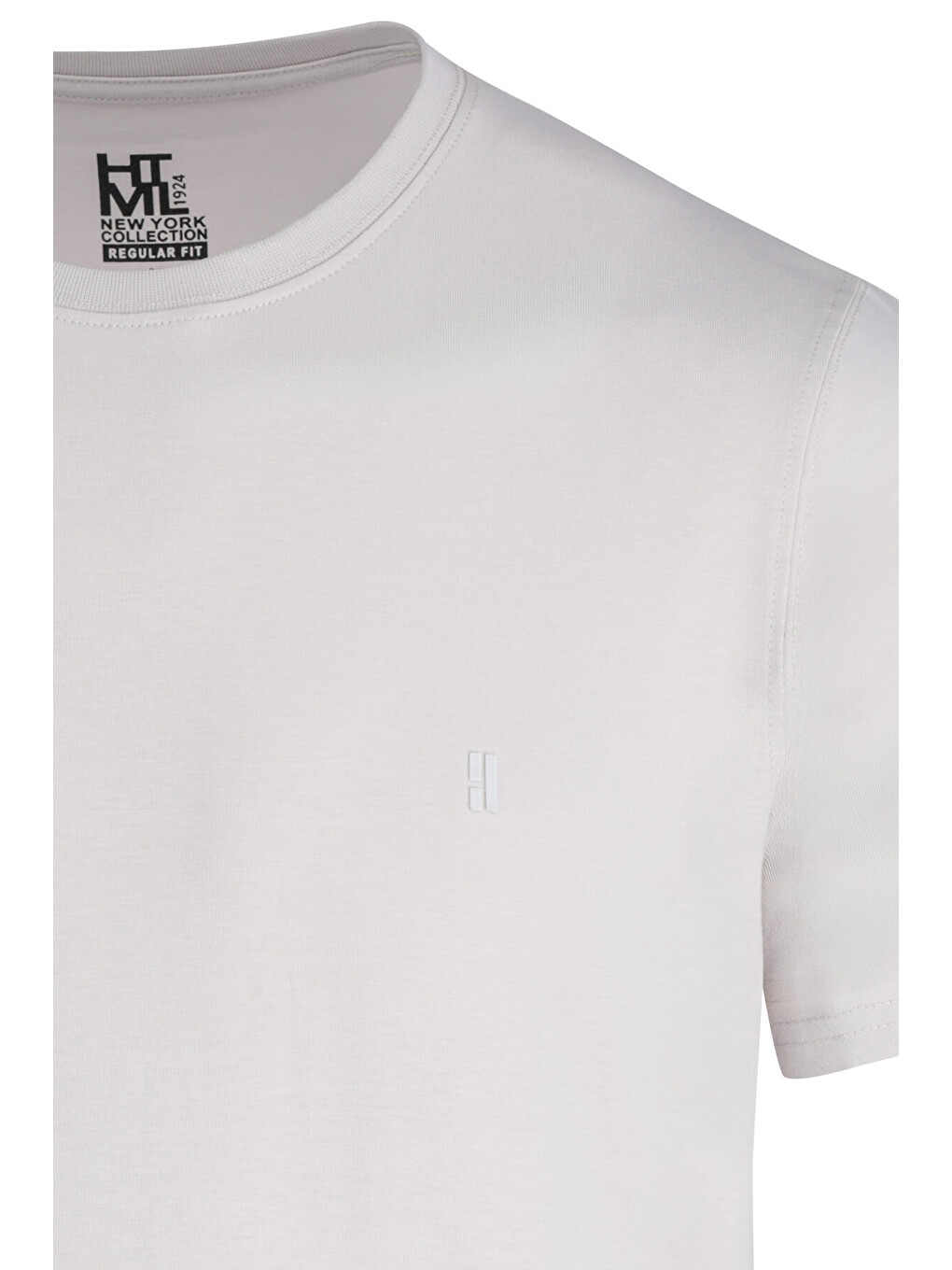Bej Taş Regular Fit Bisiklet Yaka Pamuklu Tişört-1