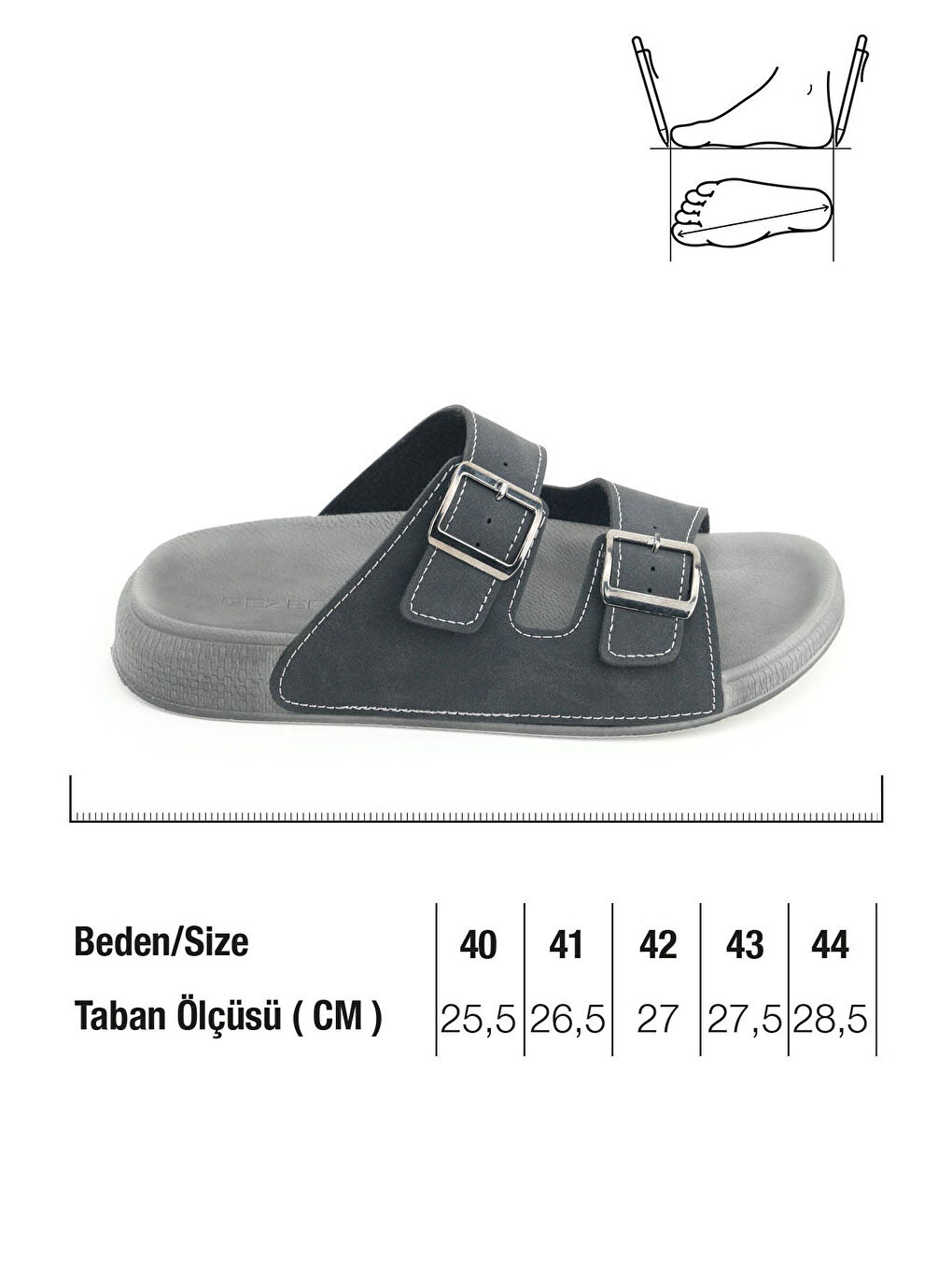 Siyah Erkek Yazlık Suni Deri İki Toka Ayarlanabilir Rahat Taban Günlük Terlik-1