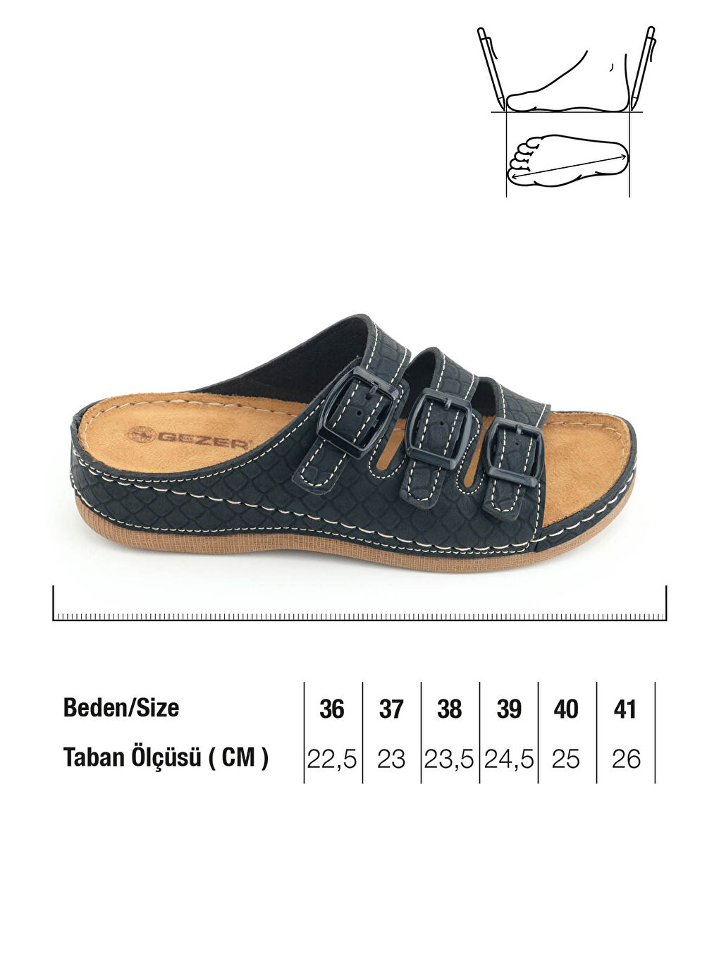 Siyah Kadın Yazlık Yüksek Topuk Mikrofiber Rahat Taban Üç Toka Ayarlanabilir Günlük Terlik-1