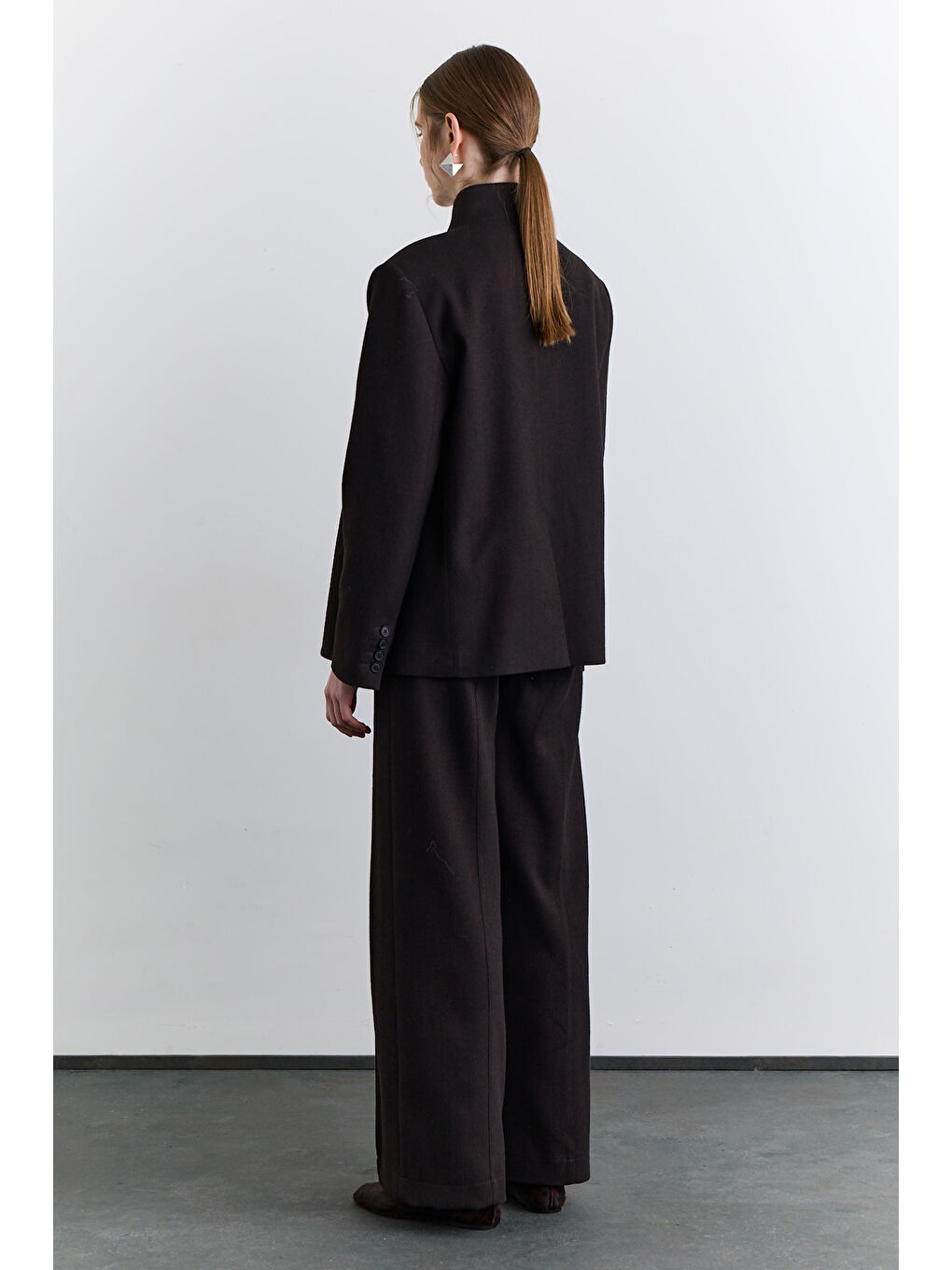 Klasik Pileli Kumaş Pantolon Kahverengi-2